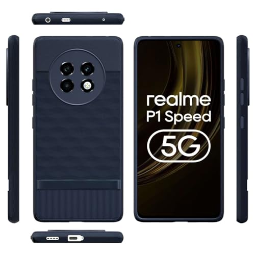 Image of Shockproof Case for Realme 13 Plus 5G / P1 Speed 5G | Full Camera Protection | TPU Flexible Back Cover for Realme 13 Plus 5G / P1 Speed 5G (Steel Blue)