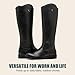 Vepose Women's Knee High Boots 956W Black Zipper Tall Fashion Elegant Boots with Wide Calf and Extra Wide Width for Women Size 7W(CJY956W Black 07)