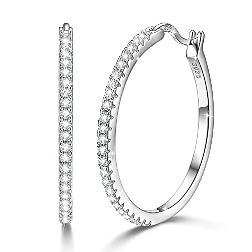 GOXO Boucles d'oreilles Créoles en Argent Sterling 925 pour Femme Cover