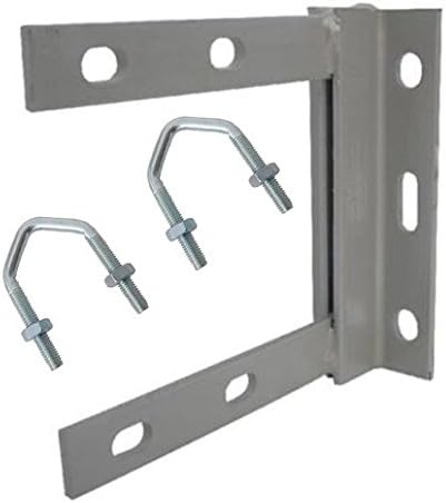 6" x 6" Painted Wall TV Aerial Mast Pole Mounting Bracket with 2 x V Bolts
