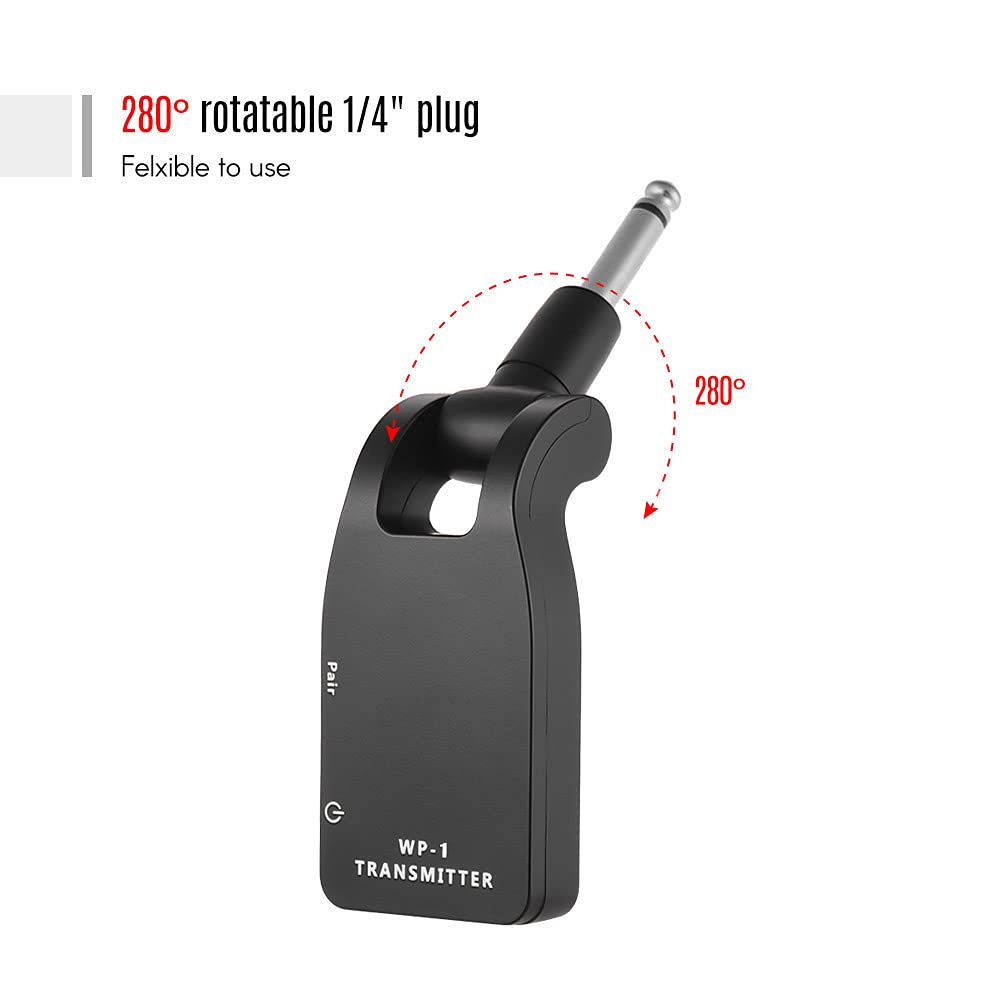 Sistema Wireless Per Chitarra LEKATO WS-10 2.4GHz - Trasmettitore E Ricevitore - Batteria Ricaricabile - Foto 9