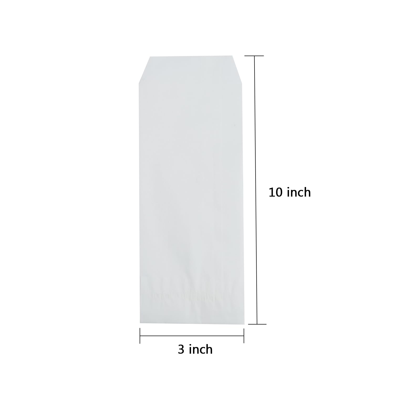 100 bolsas de papel encerado de vidrio semitransparente de 3 x 10 pulgadas para cubiertos de cocina, palillos, soporte para utensilios, boda, fiesta, vajilla, cubiertos, cubiertos 3