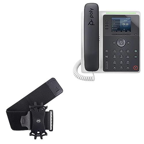 BoxWave Holster Compatible with Poly Edge E220 - ActiveStretch Sport Armband, Adjustable Armband for Workout and Running - Jet Black