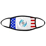 Brújula alrededor del norte del sur máscara de boca calentador anti polvo estrellas rayas bandera