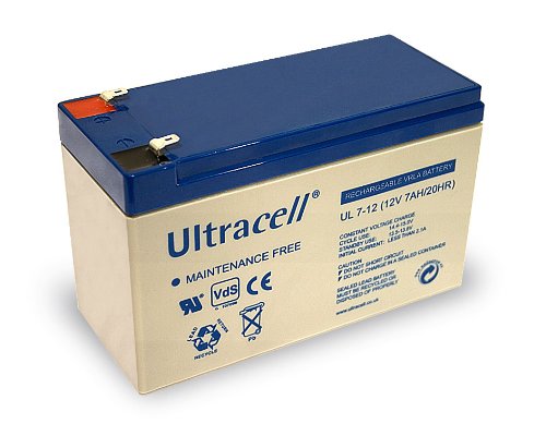 Goobay - Batteria Ultracell al piombo Faston 187-4,8 mm, 12 V / 7 Ah Set di 3