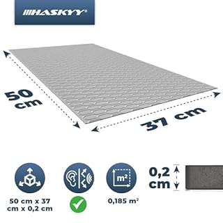 HASKYY Piastre in alluminio butilico da 2 mm, 1,11 m², 500 x 370 mm, 6 x tappetini isolanti anti-rumore, autoisolanti per auto, isolamento acustico e isolamento acustico