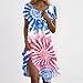 USA Dress Festival Graphic Dressy Casual Independence Day Lounge Fashion Maternity 4th of July Outfits for Women Plus Size Vestidos De Verano para Mujer 2025 Deep Red