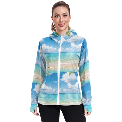 Veste de plage anti-UV blanche à manches longues idéale pour le surf et les après-midis d'été
