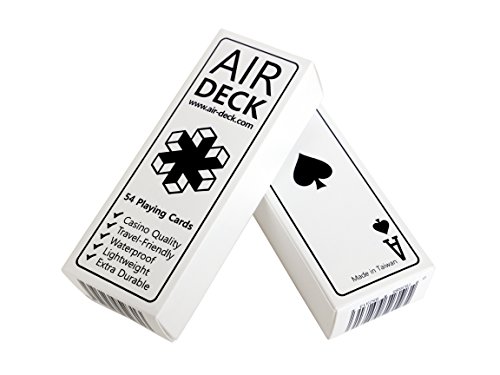 Preisvergleich Produktbild Air Deck WEISS - Spielkarten für Unterwegs - Premium Qualität langlebiges PVC wasserfest waschbar hochwertiger Druck Plastikkarten leicht kompakt strapazierfähig Pokerkarten 52er Deck Kartenspiel