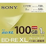 ソニー ブルーレイディスク BD-RE XL 100GB (1枚あたり地デジ約12時間) 繰り返し録画用 1枚入り 2倍速ダビング対応 ケース付属 BNE3VDPJ2