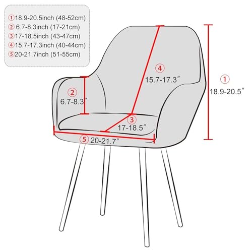 Housse de chaise velours avec accoudoirs chic G x2 - 3
