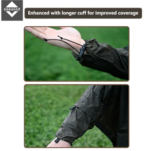 onewind Hiking Rain Poncho, XL Silnylon Poncho Versatile Survival Shelter Camping Poncho for Tall Campers Waterproof Breathable Lightweight Reusable and Packable Rain protection, 106 * 67inch