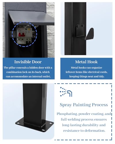 Wallbox Borne de Recharge Extérieure Résistante aux Intempéries et Support de Câble (Style-b)