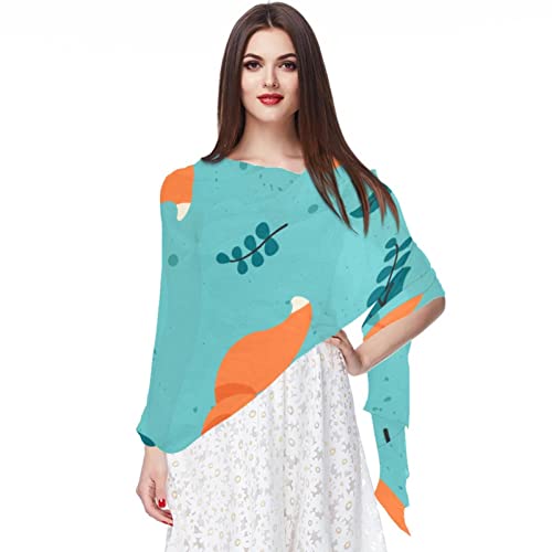 Foulard en mousseline de soie femme anti-irritation écharpe imprimé renards