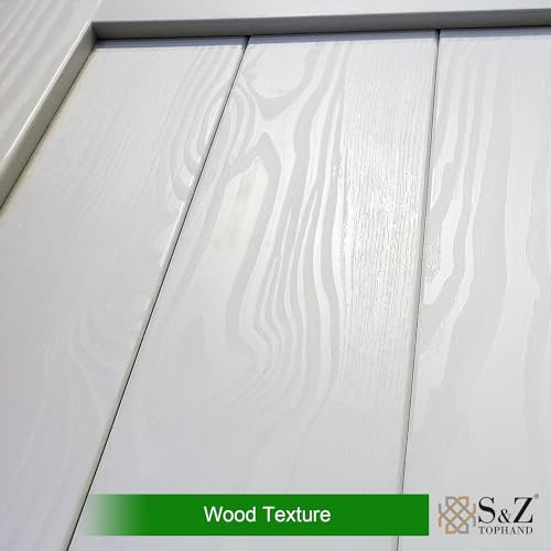 Image of S&Z TOPHAND 21inx 84in MDF Barn Door with 4FT Sliding Door Hardware Kit,18-60in Solid Barn Door Slab Covered with Water-Proof PVC Surface