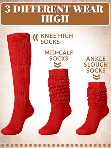 Slouch Slouchy Socks Pack Knee High Scrunch 80s 90s Stacked Boot Socks4