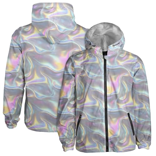 Windbreaker Rain Jacket Women Men, Water Resistant Lightweigh Hooded Athletic Running Jacket