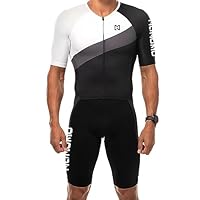 Heren Pro Trifunctie Korte Mouwen Buitensport Triatlonkleding, voor Hardlopen, Zwemmen, Fietsen Body (TYP-1, XL