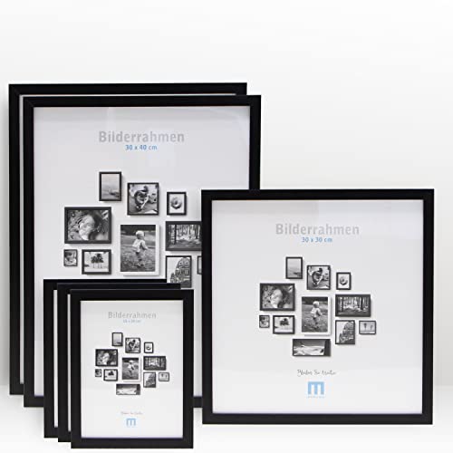 6 tlg. Foto Bilderrahmen-Set in Schwarz in verschiedenen, unterschiedlichen...