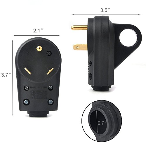 Leisure Cords 30 Amp Male Rv Receptacle Plug Electrical Plug Adapter With Handle (30-Amp Male) #TOP3