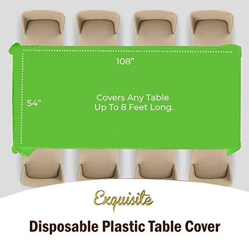 Image of Party Solids Lime Green Rectangular Plastic Tablecloth - 54x108 Inch, Pack of 24