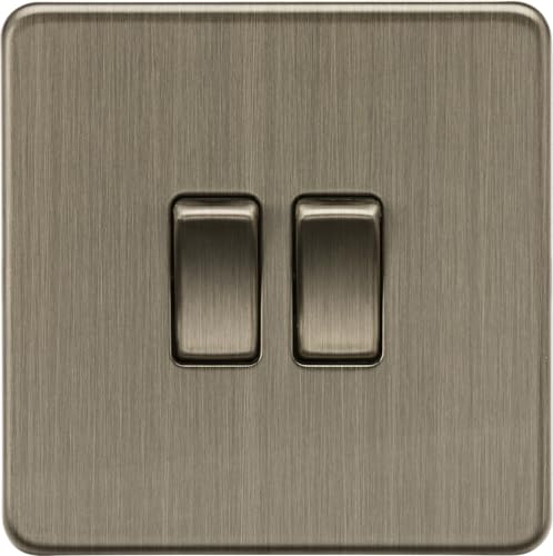 Knightsbridge 10AX 2G 2-Way Switch - Antique Brass