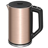 Electric Kettle Temperature Control, CUSIBOX 1.5L Double Wall 100% Stainless Steel Water Kettle with Keep Warm Function, 1500W Fast Boil Cordless Tea Kettle with Auto Shut-Off & Boil Dry Protection