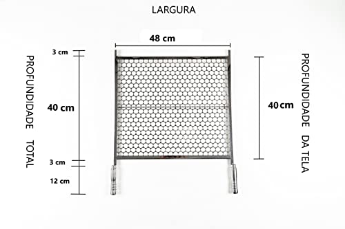 GRELHA INOX COM REFORÇO PARA CHURRASQUEIRA PRÉ MOLDADA CHURRASCO 48X40 VIP INOX