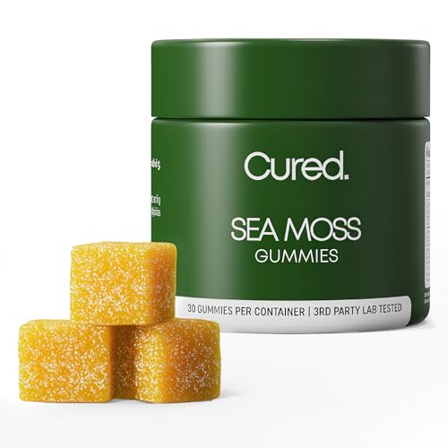 Cured Sea Moss Gummies | Made in America w/Raw Sea Moss, Bladderwrack, & Burdock Root | Potent Seamoss Gummies for Immune, Gut, & Skin Health | 3X Stronger Than Gel | 30 Day Supply