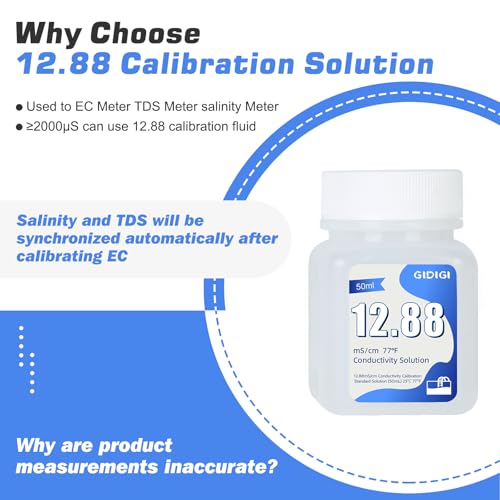 Image of EC Calibration Solution 4 * 50ml 12.88mS /cm for TDS EC Salt Meters | TDS Calibration Solution Kits, High-Precision Calibration, For TDS Meter, EC Meter and Salinity Meters