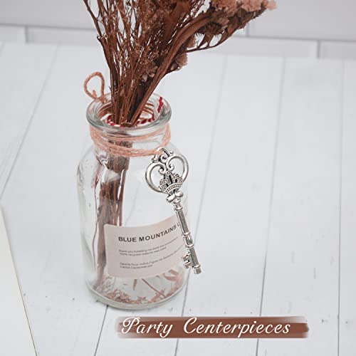 Aokbean 20Pcs 3.3 Inch Large Antique Skeleton Keys Bulk Charms In Vintage Style Diy Jewelry Making Crafts Projects For Birthday Wedding Party Decoration (Antique Silver) #TOP4