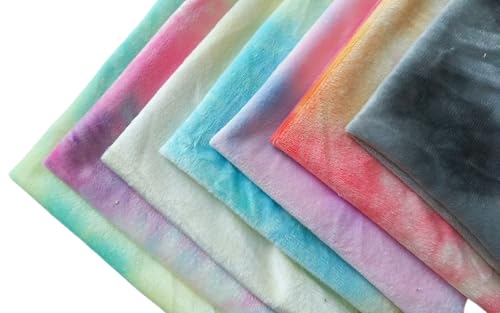 7pcs 12 x 12 Inches Tie Dye DIY Fabric Crystal