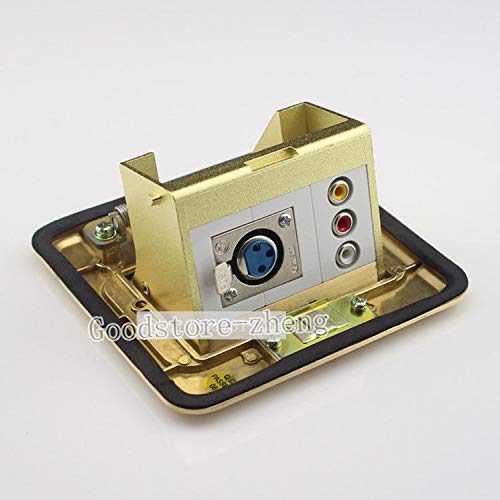 Connectors Bronze Pop-up XLR Female & RCA AV Floor Panel Ground Outlet Socket Receptacle - (Cable Length: Ground Receptacle)