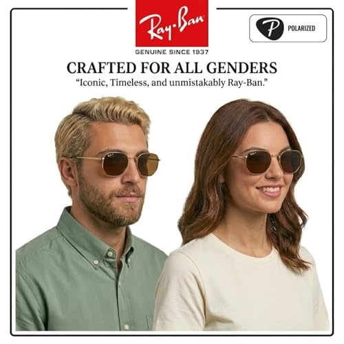 Image of Ray-Ban RB3548N HEXAGONAL FLAT LENSES Square-Round Shape Sunglasses for Men & Women with Official Eyewear Kit