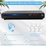 PopuLike Upgraded 1080P DVD Player for TV, Multi-Regional DVD & CD Player with Audio/Video Cable & Remote controller, Supports USB Playback, Compatible with MPEG4 MP3 Formats for Home Use - Image 2