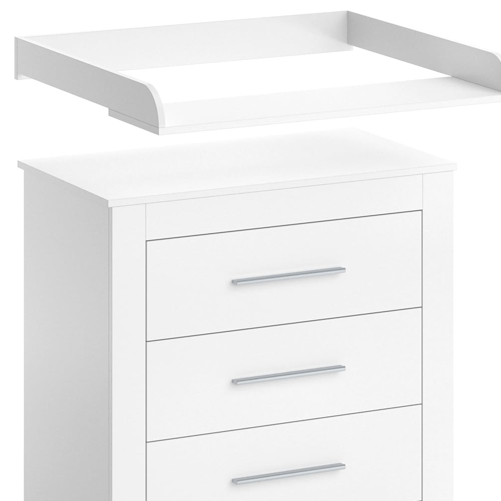 Vicco Fasciatoio Miro, Bianco, 86.6 x 86.5 cm | convertibile in cassettiera grazie al fasciatoio rimovibile