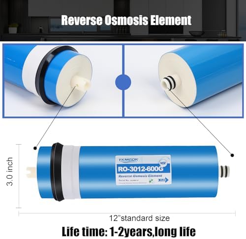 YKMGON 3012-600 GPD Universal Reverse Osmosis RO Membrane Element,3.0"x12" Replacement Water Filter,for Under Sink Home Drinking RO Water Purifier System - 1