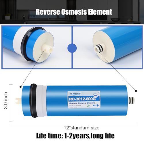 YKMGON 600GPD Reverse Osmosis Membrane Kit with RO Membrane Housing,Wrench,Quick-Connect Fittings,Check Valve and Water Pipe Replacement for Under Sink Home Drinking RO Water Filter System by YKMGON - Image 2