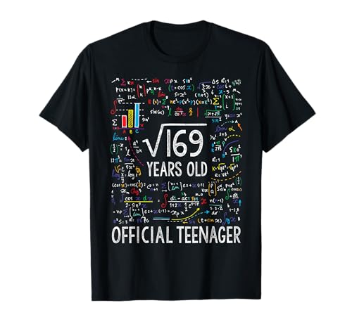 Square Root of 169 13 Years Old Official Teenager Birthday T-Shirt