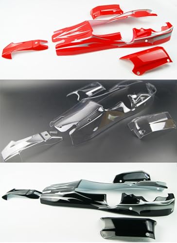 Black Red Clear Body for hpi rovan kingmotor baja 5b 5sc Buggy (Black)