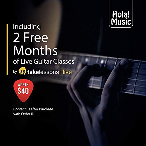 Classical Guitar with Soft Nylon Strings by Hola! Music, Junior 3/4 Size 36 Inch Model HG-36GLS, Natural Gloss Finish - FREE Padded Gig Bag Included