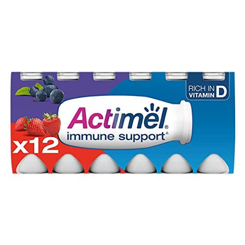 Actimel Strawberry and Blueberry Yoghurt Drink 12x100g