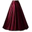 Diydress Women's Long Fashion High Waist A-Line Satin Skirts With Pockets V 450899-585776