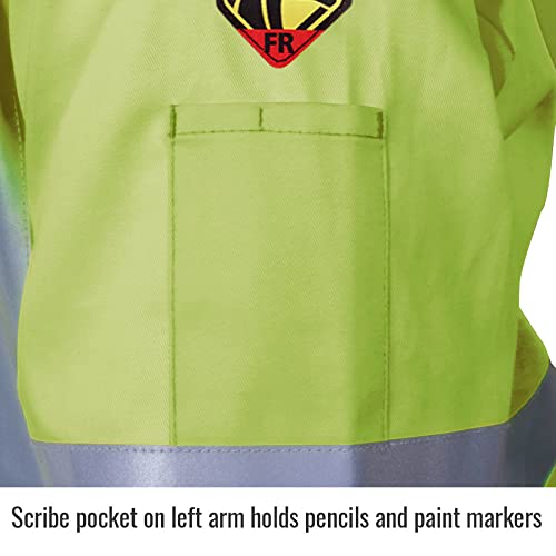 Revco Jf1012-Lm 30" Hi-Vis 9 Oz. Flame Resistant Cotton Welding Jacket #TOP4