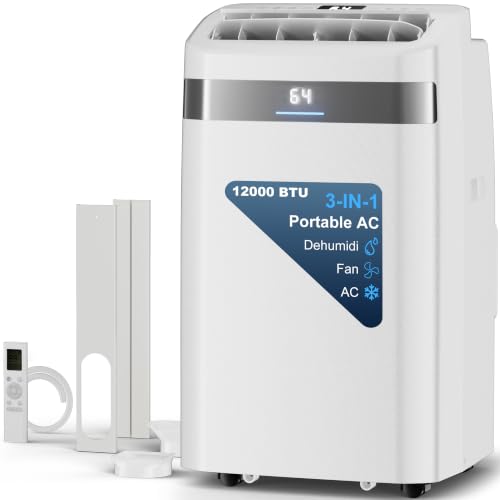 Image of AKIRES Portable Air Conditioners,12,000 BTU Air Conditioner for Bedroom with Remote Control,Portable AC Unit With Fan & Dehumidifier,Cools Up To 550 Sq.Ft For Large Room With 24H Timer And Sleep Mode