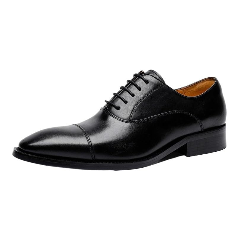 Men's Classic Lace up Leather Lined Perforated Dress Oxfords Shoes Prom Wedding Business Office Dress Shoes for Men