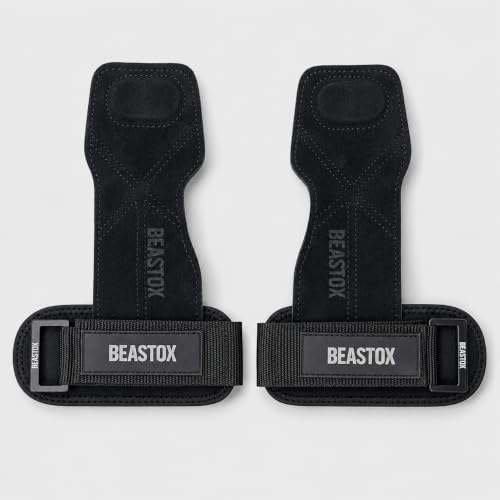 Image of Performance Lifting Straps, Premium Suede, Deadlifts, Rows, Pull-Ups, Weightlifting (Black)