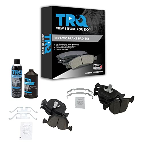 TRQ Front & Rear Brake Pads Brake Chemical Kit Ceramic Compatible with 1995-2001 BMW 740i 740iL 2000-2003 M5 2000-2006 X5