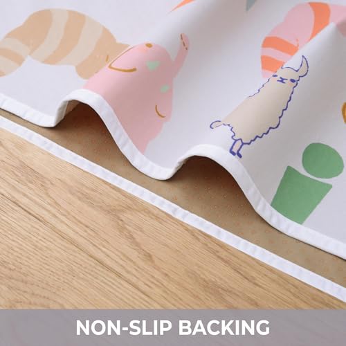 Image of Splat Mat for Under High Chair, Waterproof Washable High Chair Floor Mat | 51 inchx51 inch Reusable Splash Mat, Non-slip Backing, Wipeable Floor Protector and Food Mat for Baby Meals, BLW, Crafts, Play