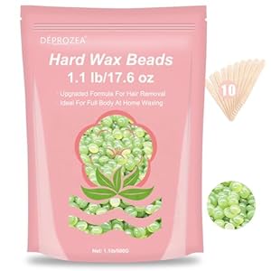 Hard Wax Beads – 1.1lb/17.6oz Wax beads for Hair Removal on Sensitive Skin, At-Home Waxing Refill for Brazilian Bikini Line,Body,Facial